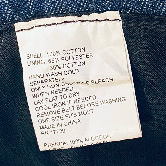 🌟HP🌟NWOT Dark Blue Chambray Buckle Cloche Bucket Hat - Picture 3 of 11